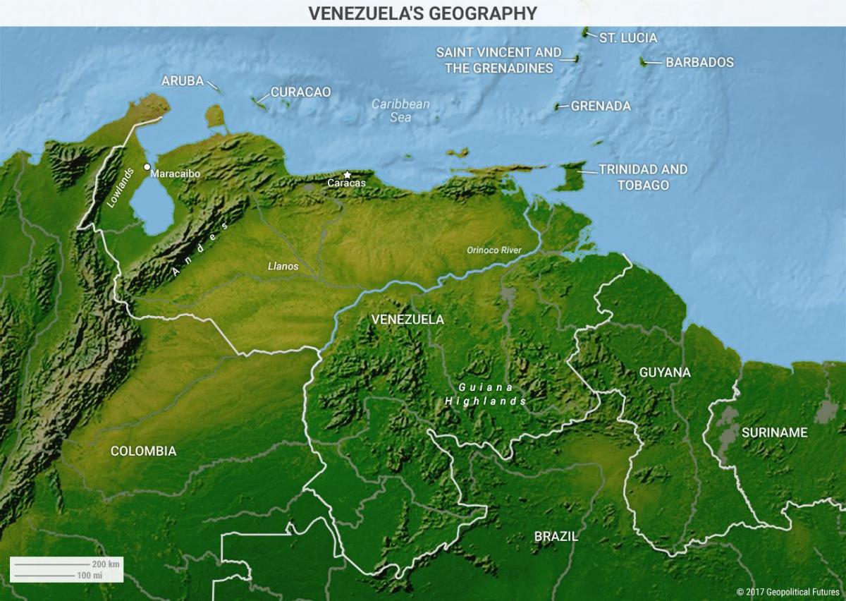 карте географије Венецуела 
