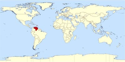 Локација Венецуеле на мапи света