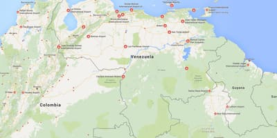 Мапа аеродрома Венецуеле