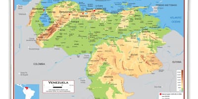 Карта висине Венецуела 